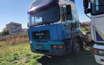 Left hand drive, MAN 19.414, Tractor unit, 4×2, Manual with tipping hydraulics